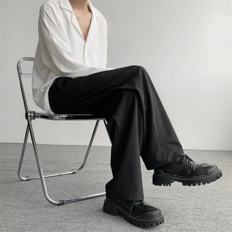 Khaki Black Suit Pants Men Fashion Social Mens Dress Pants