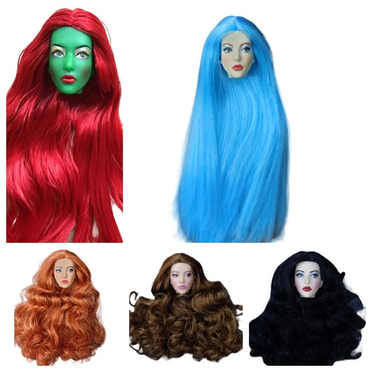 MENGF New Doll Heads Pink Beige Japan White Super White Blue Green Skin Doll Parts DIY Dressing Doll Body Figures Yoga Doll Body