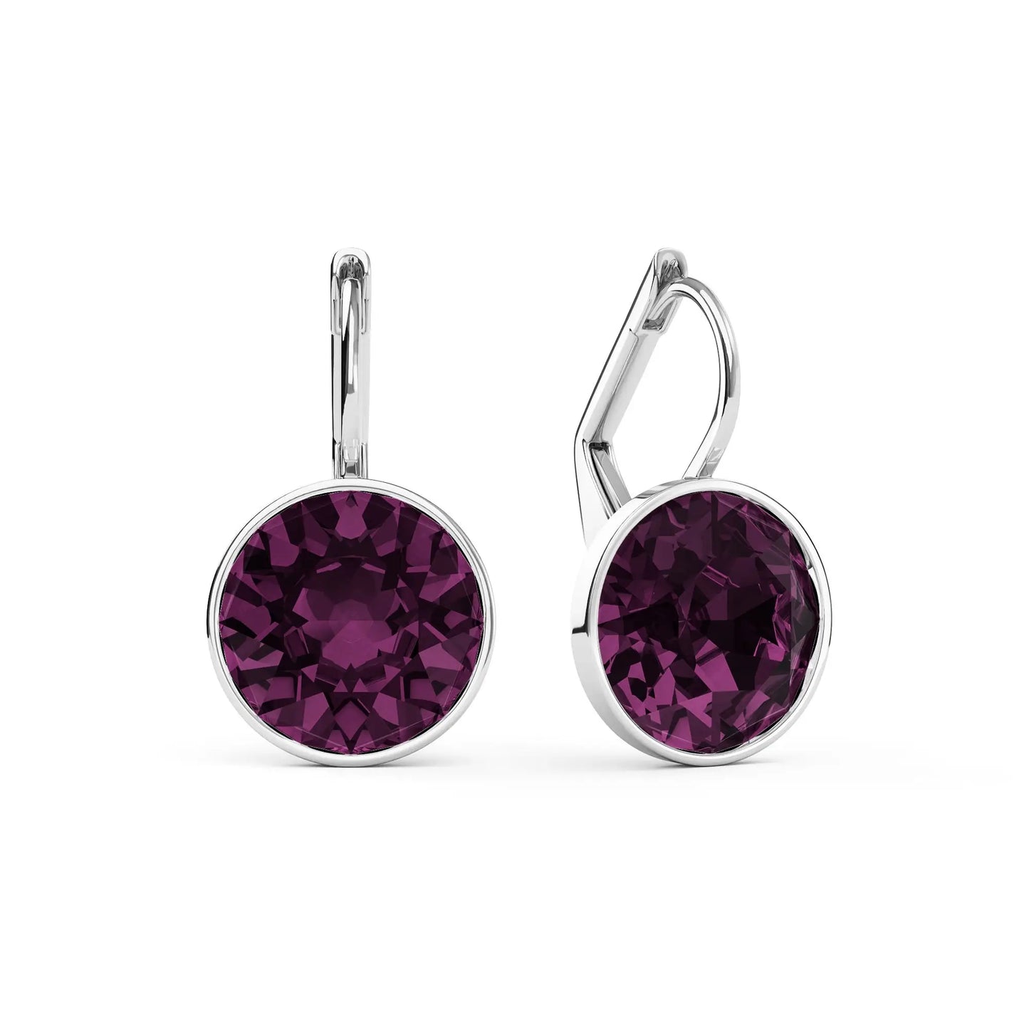 Bella Drop Earring for Women Christmas Birthday Premium Austrian Crystals Round Cut Dangle Silver Gold Color Pierced Jewelry