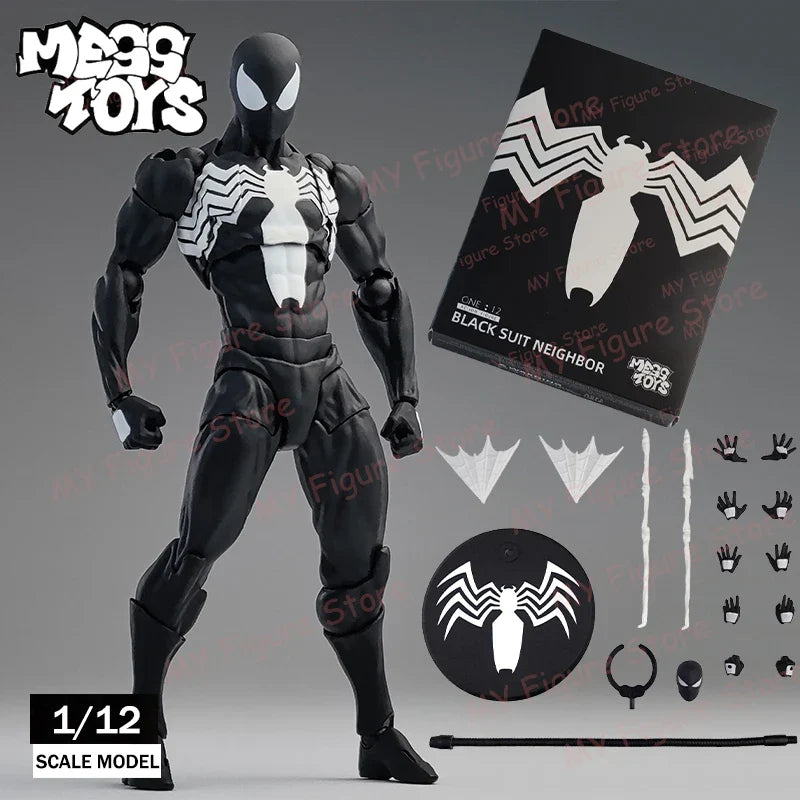 Mess Toys Spiderman Figure Black Suit Neighbor Symbiote MessToys Scarlet Neighbor Action Figure CT Toys Black Red Spider Man Toy