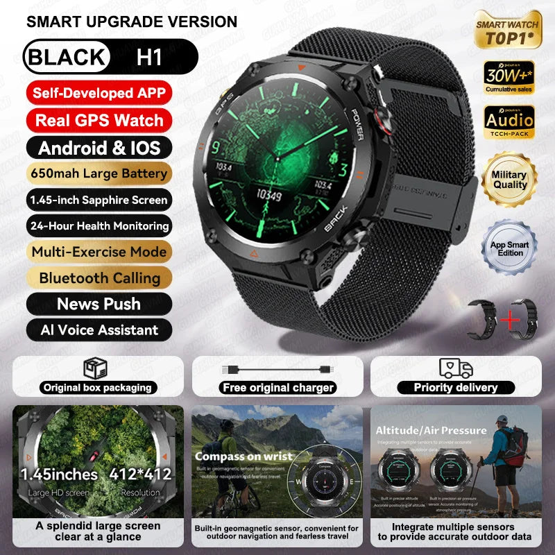 Xiaomi GPS Sports Smart Watch Men Waterproof Fitness Tracker Bluetooth call