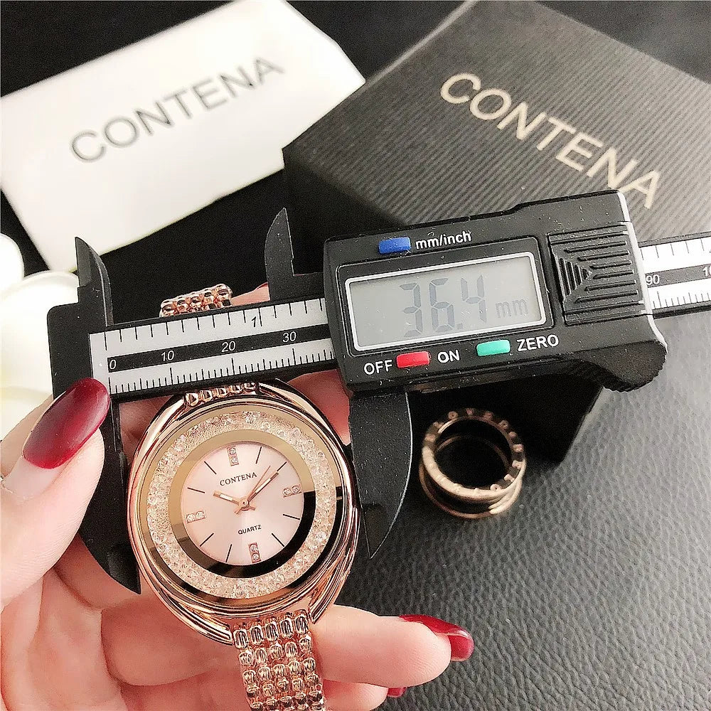 New Watch For Women High-End Luxury Stainless Steel Rhinestone Dial Wristwatch Water Resistant Woman Accesories Gifts for Women