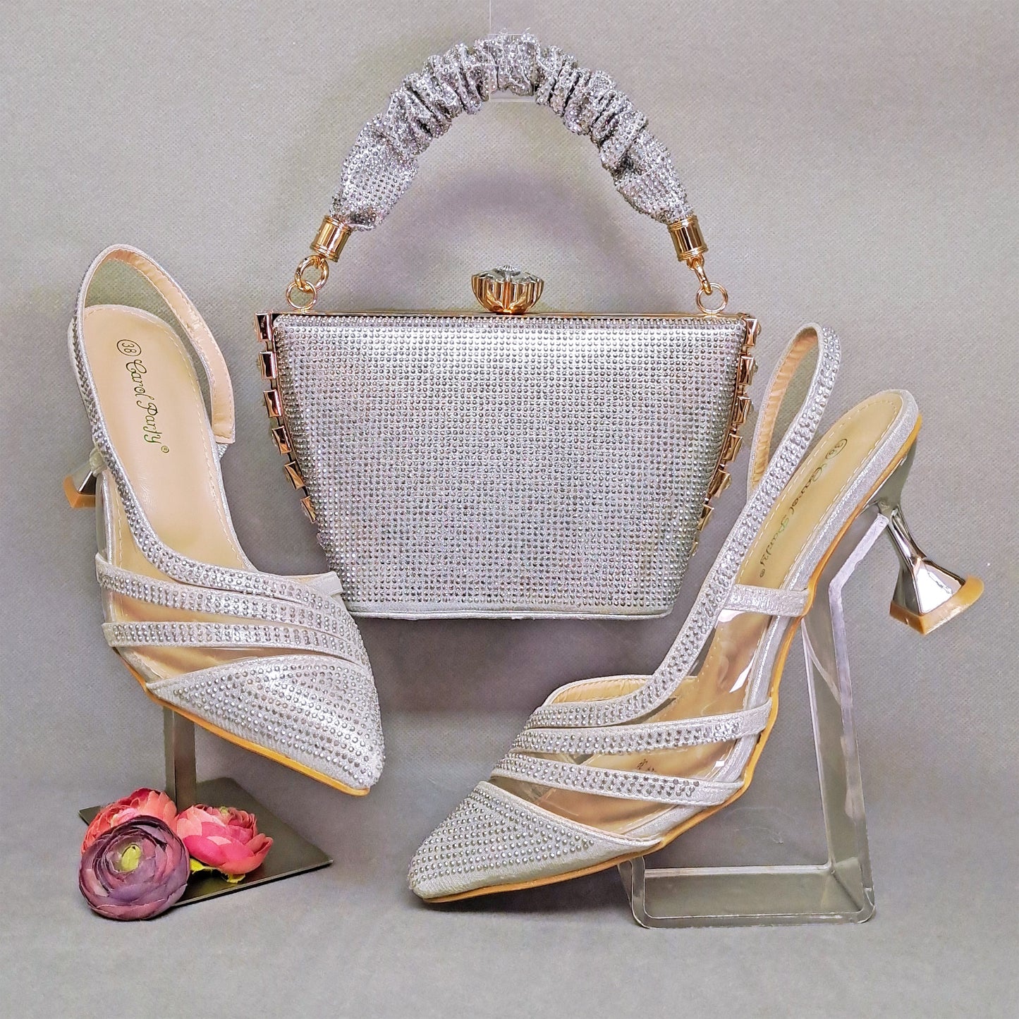 Shoes with Matching Bags Italian Design gold Shoes