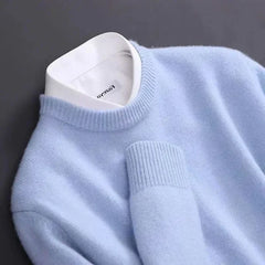 Cashmere Sweater O-neck Pullovers Men's Loose Oversized M-3XL Knitted Bottom Shirt