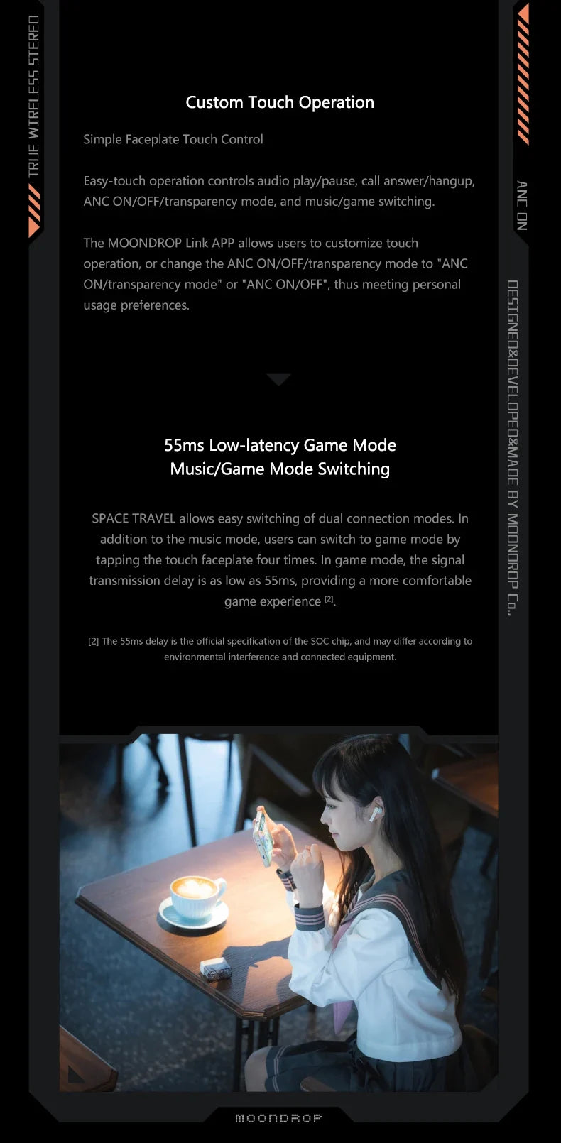 MOONDROP Space Travel TWS Earphone Bluetooth 5.3 Noise Canceling True Wireless Stereo IEMs