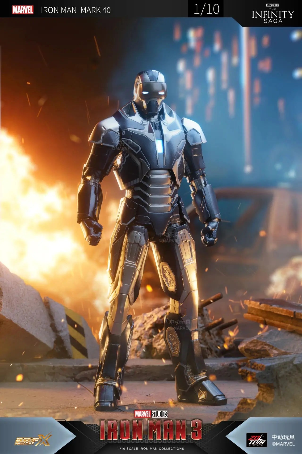 1:10 ZD Toys Iron Man MK38 Igor MK25 Striker MK26 Gamma MK36 Peacemaker MK40 MK15 Sneaky Action Figure Collections Gift