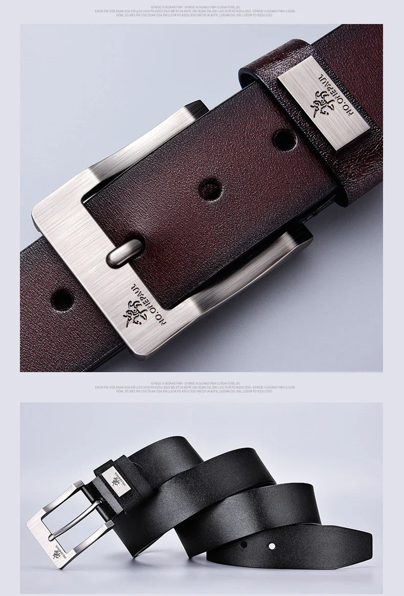 Men's High-quality Buckle Jeans Cowhide Casual Belt, Business Denim Belt, Men's Fashion Designer 2025 New Style