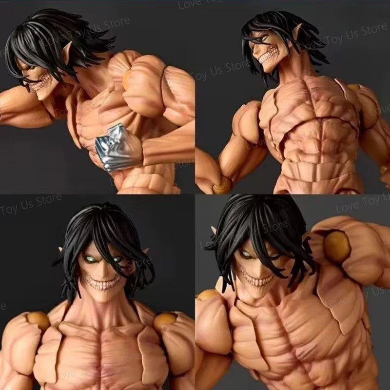 Attack on Titan Eren Jaeger Action Figure Revoltech Amazing Yamaguchi Eren Yeager Model Toys Figures Movable PVC Collection Doll