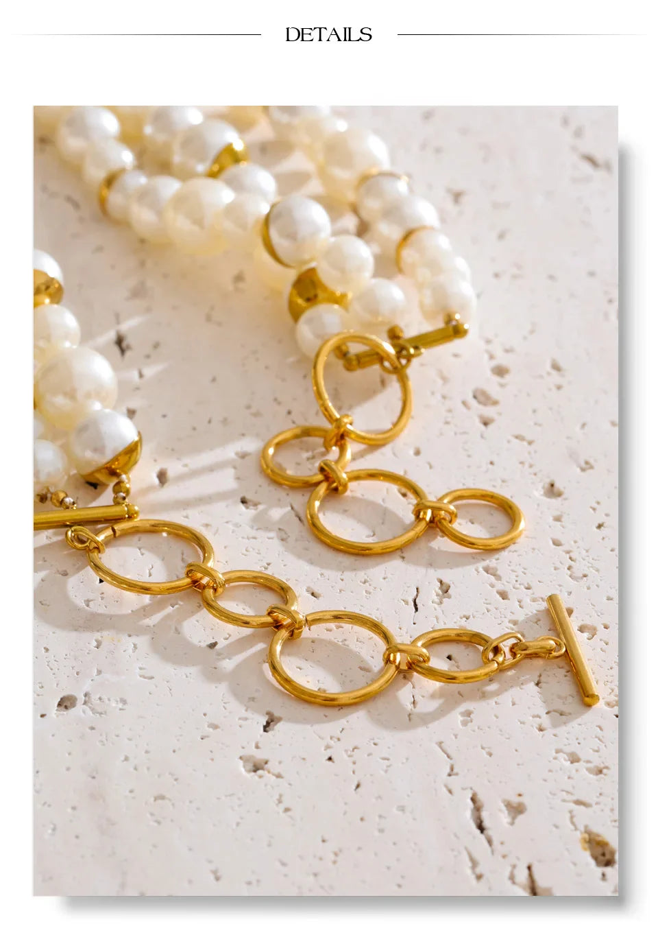 Yhpup Arrivals Handmade Jewelry Simulated Pearls Round Beads Chain Layered Necklace Earrings Stainless Steel Flower Chic Jewelry