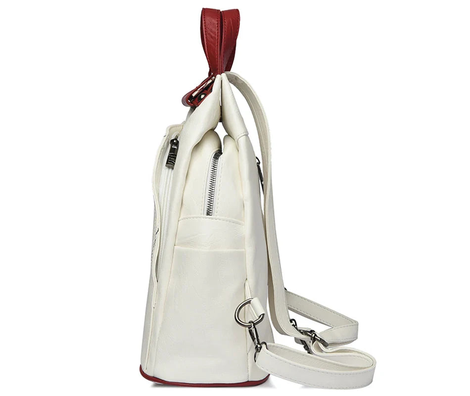 Women Leather Backpacks Zipper Female Chest Bag Travel Back Pack Ladies Bagpack Mochilas School Bags for Teenage Girls Sac A Dos