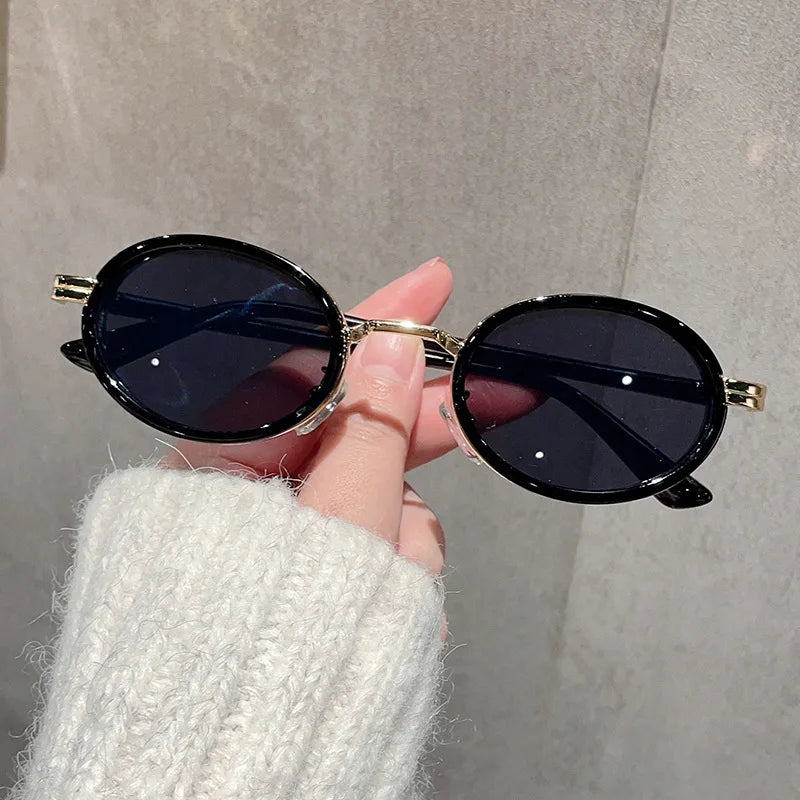 Men Sunglasses Vintage Semi-Metal Women Gradient