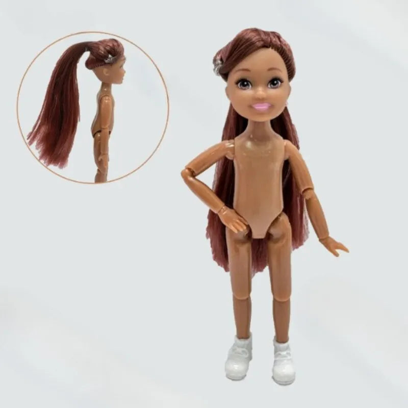 5-inch Little Doll Tan Skin 14.5cm Height Girl Dress Up Toy for Children Girls