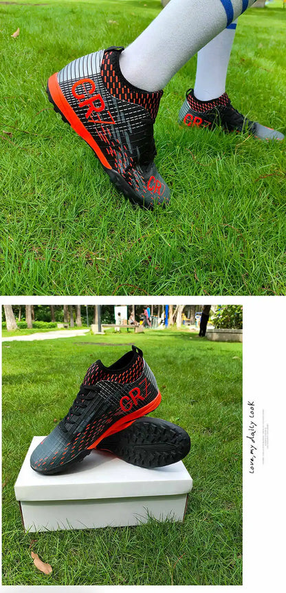 Fashion Green Men's Football Shoes Superstar Outdoor Non-slip Child Futsal