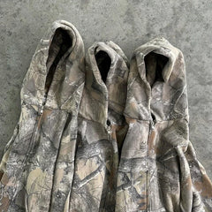 Y2k Camouflage Zipper Hoodie Men Clothing Oversized Zipper Sweatshirt American