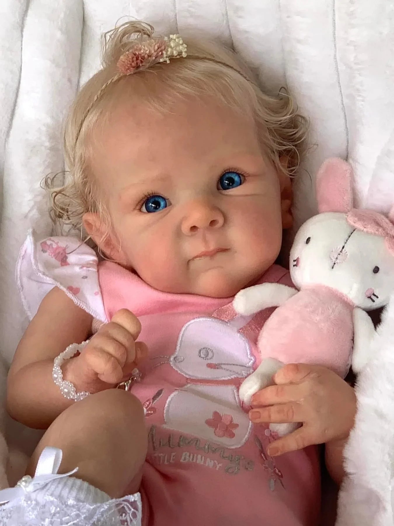 NPK 18inch Newborn Lifelike Doll Soft Touch Reborn Baby Bettie with 3D Skin Hand Root Hair Multiple Layers Painting Cuddly Toy