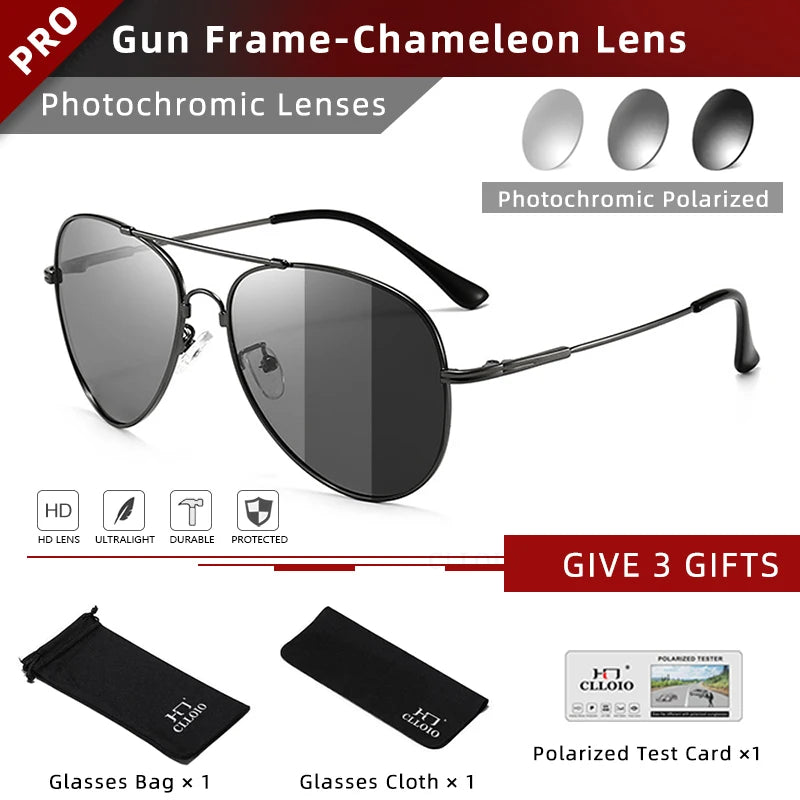 Sunglasses Men Women Fashion Photochromic Sun Glasses Chameleon