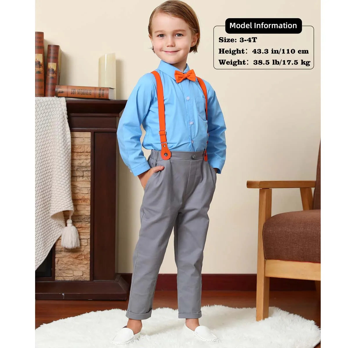 Suspenders Outfits Baby Boys Formal Clothing Sets Wedding Ring Bearer Clothes Kids Plaid Solid Suit Toddler Birthday Pants Set