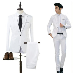 Blazer+Pants 2Pcs/set Men's Formal Blazer Jackets Coat Pants Tuxedos