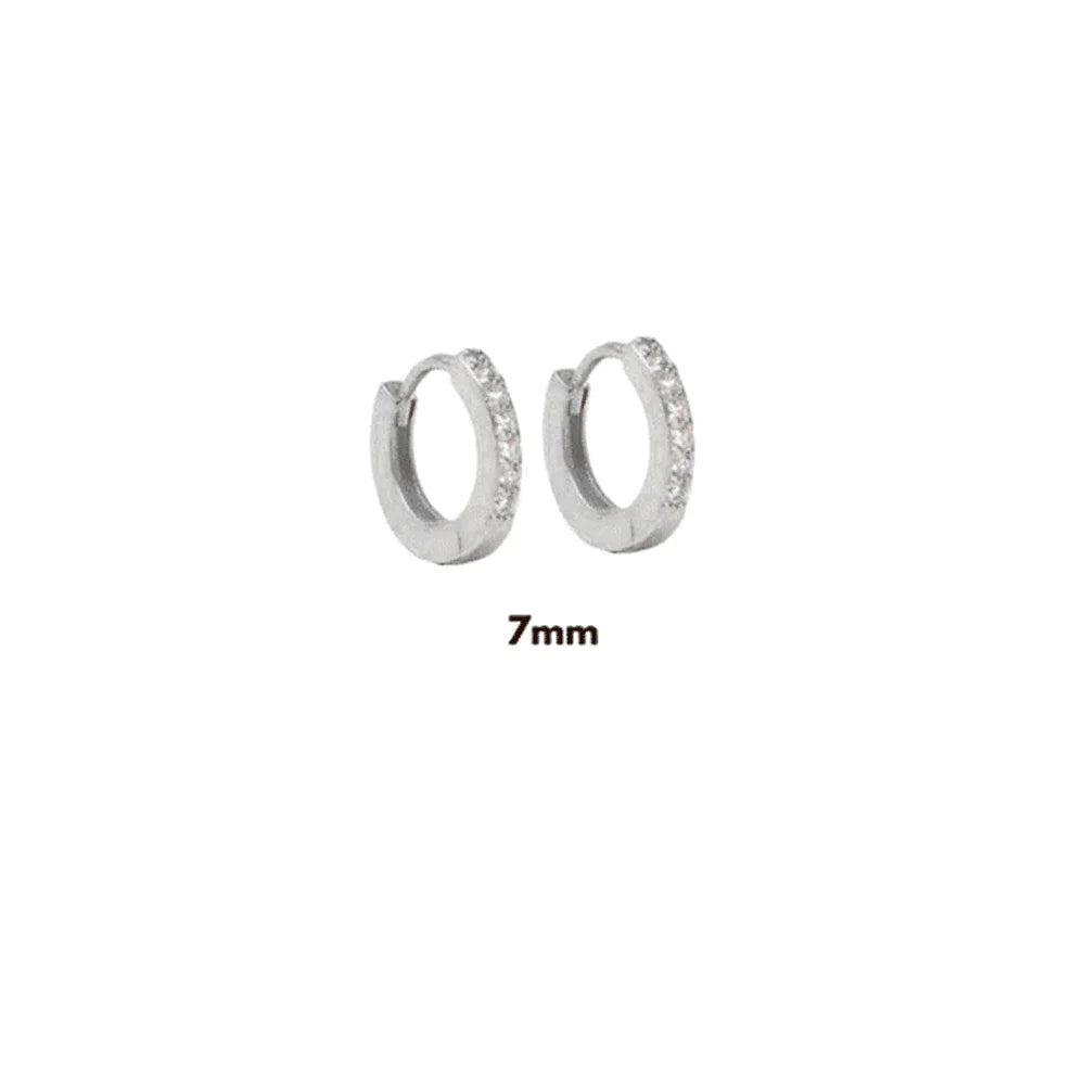ANDYWEN 925 Sterling Silver Gold Zircon CZ 5mm 6mm 7mm 8mm To 13mm Huggies Hoops Piercing Pendiente Clips Luxury Fine Jewelry