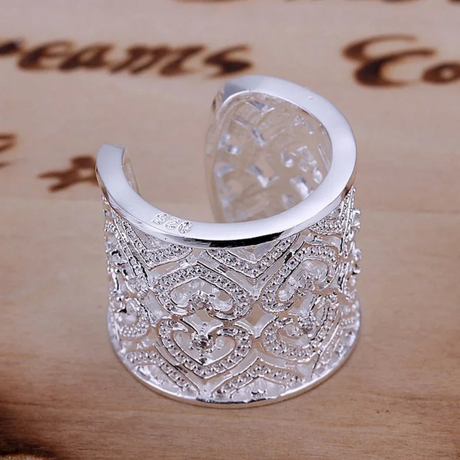 925 Sterling silver Ring Jewelry noble Charms women lady crystal gorgeous