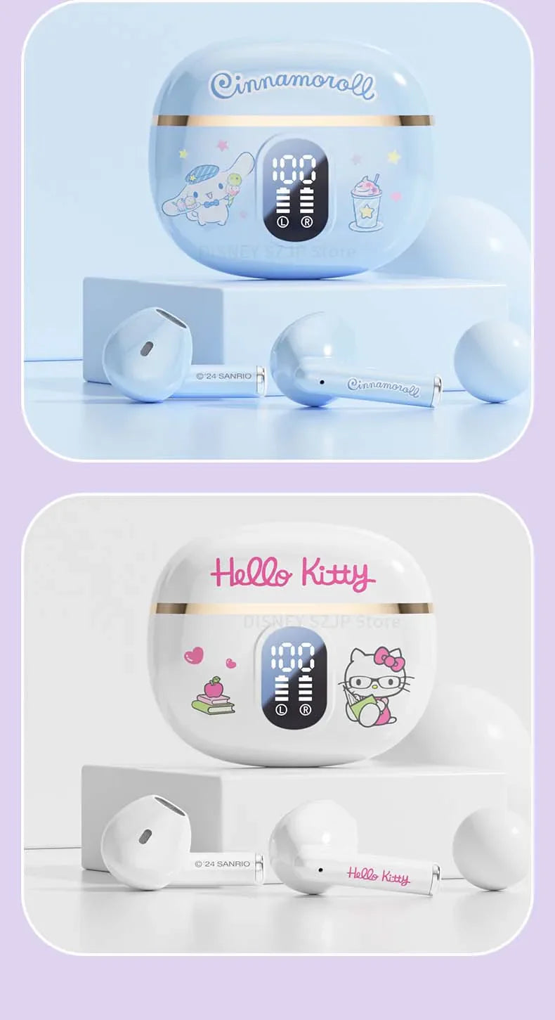 Sanrio TWS Earbuds BL48 Kuromi Bluetooth Earphones Cinnamoroll Wireless Headset Hello Kitty Sport Noise Reduction Game Headphone