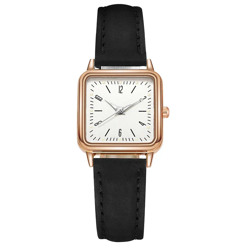 Fashion Square Women Watches Casual Leather Strap Ladies Wristwatches Clock Gift Reloj Mujer