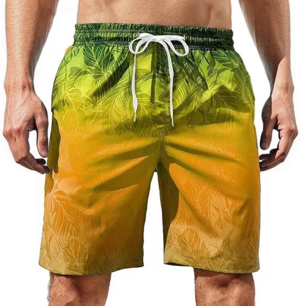 Mens Swim Trunks with Mesh Lining Side Pockets Solid Beach Shorts Quick Dry Lightweight Drawstring Board Shorts Summer Swimwear