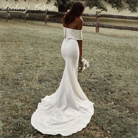 White Bridesmaid Dresses: White Off Shoulder Wedding Dresses for Bride Women