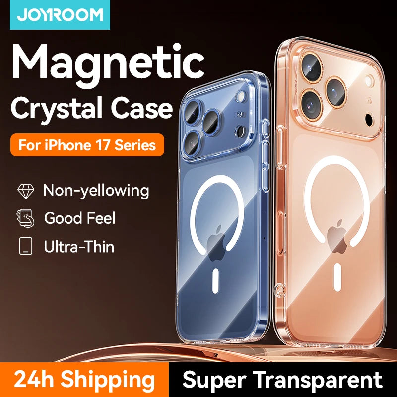 Joyroom Magnetic Case For iPhone 17 Pro Max Case Anti Yellow Transparent Cover For iPhone 17 Pro Max Wireless Charger Thin Cover
