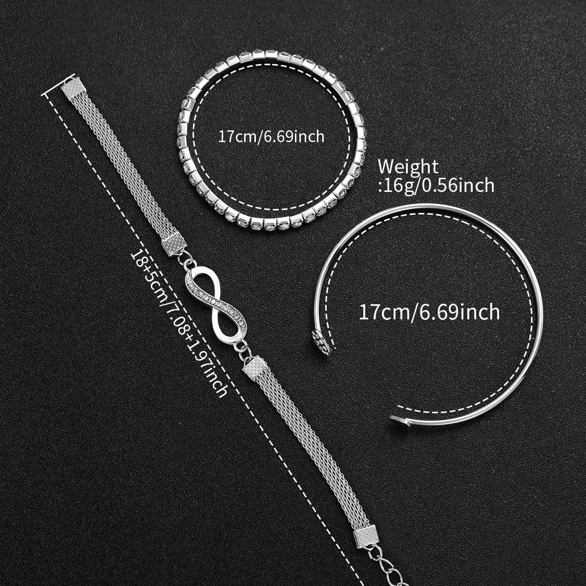 4PCS/Set Women's Watch Fashion Rhinestone Arabic Dial Steel Band Quartz Watches Bracelets Set（Without Box）