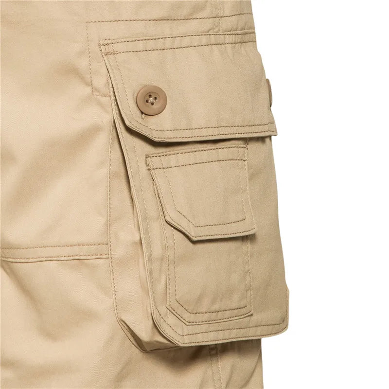 Men's Shorts Loose Large Size Multi-Pocket Overalls Summer Cotton Comfortable