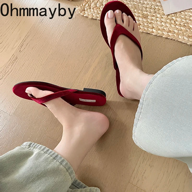 2024 Summer Gladiator Women Slipper Fashion Clip Toe Slides Ladies Elegant Soft Flat Heel Beach Vacation Sandal Flip Flop