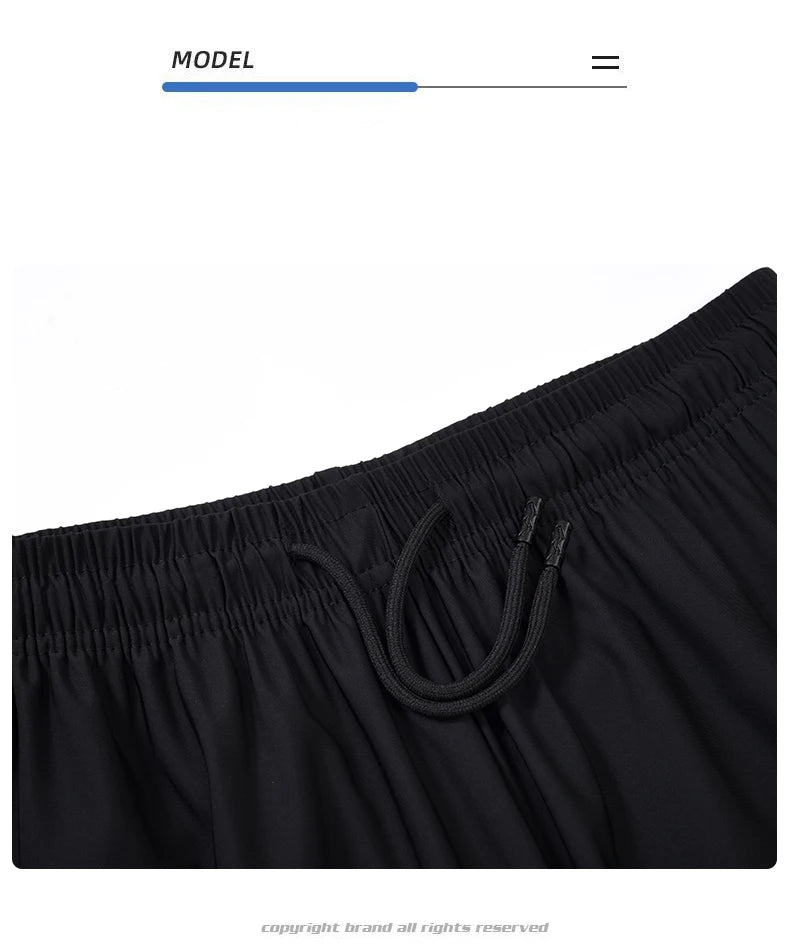Summer Shorts Gym Fitness Men Plus Size Casual Shorts 6XL 7XL 8XL Big Size Shorts Men Ice Silk Stretchy Beach Shorts Breathable