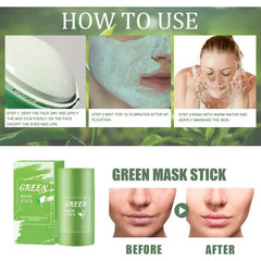 Green Tea Moisturizing Solid Smear Mask Quickly Cleans Face Nose Melanin Skin Nourishes Skin Shrink Po&res Brightening Mud Film