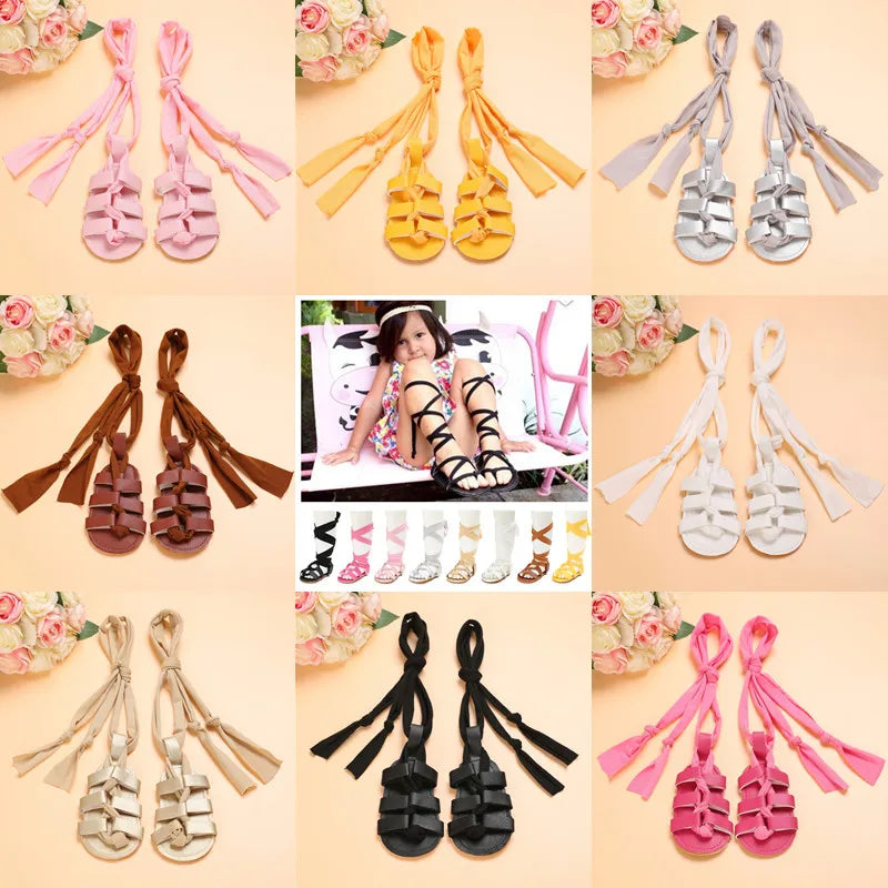 High-top Multi Color Summer Fashion Baby Shoes Lace Up Soft Rubber Sole Roman