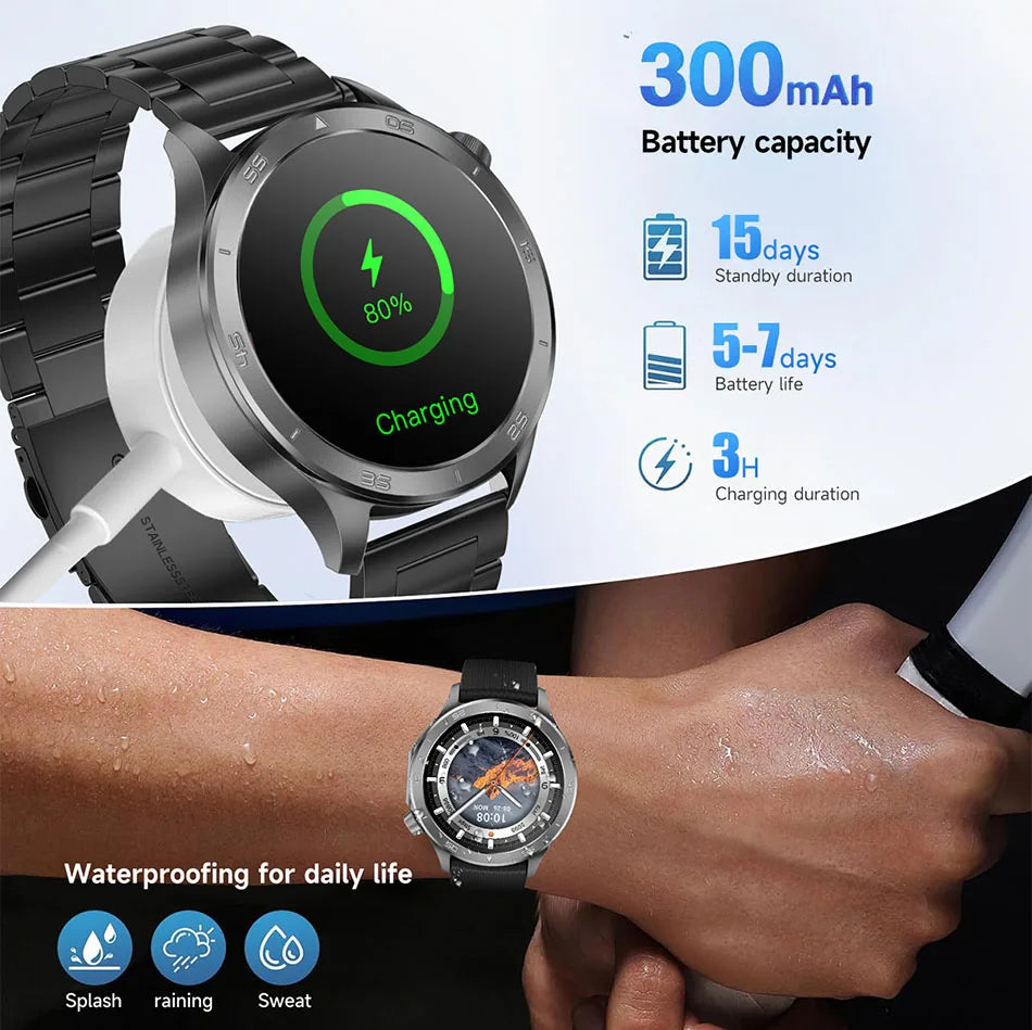 For OPPO Watch X Smart Watch Men High-end Business Men Bluetooth Call IP68 Waterproof Fitness Tracker Smartwatch Man 2025 New