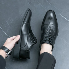 Luxury Fashion Derby Leather Shoes Business Office Dress Shoes