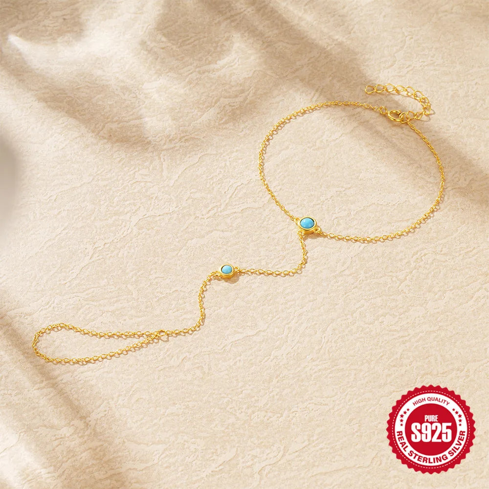 CANNER Minimalism Octagonal Star Finger Bracelet For Women 925 Sterling Silver Ins Flower Multi-layer Bracelet Fine Jewelry