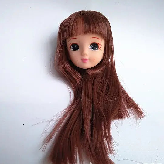 Jenny Licca Doll Heads Cute Little Girl Colorful Long Hair Heads DIY Doll Dressing Figures Girl Gifts Toys