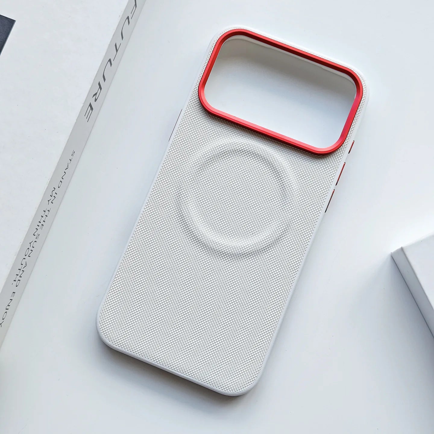 Leather Magnetic Case For Iphone 17 Pro Max/17 Pro/17 Magsafe Charging Grain Diamond Textured Individual Buttons Leather Cover