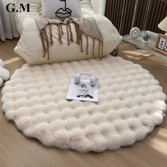 Nordic Round Carpets for Living Room Plush Floor Mat  Soft Area Rugs  Bedroom Bedside