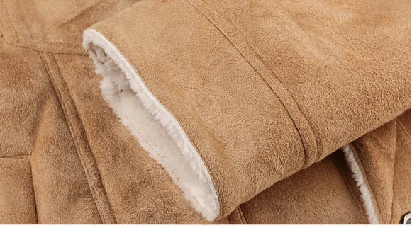 Autumn Winter Coat Men Jacket Vintage Solid Turn-Down Collar Outdoor Training
