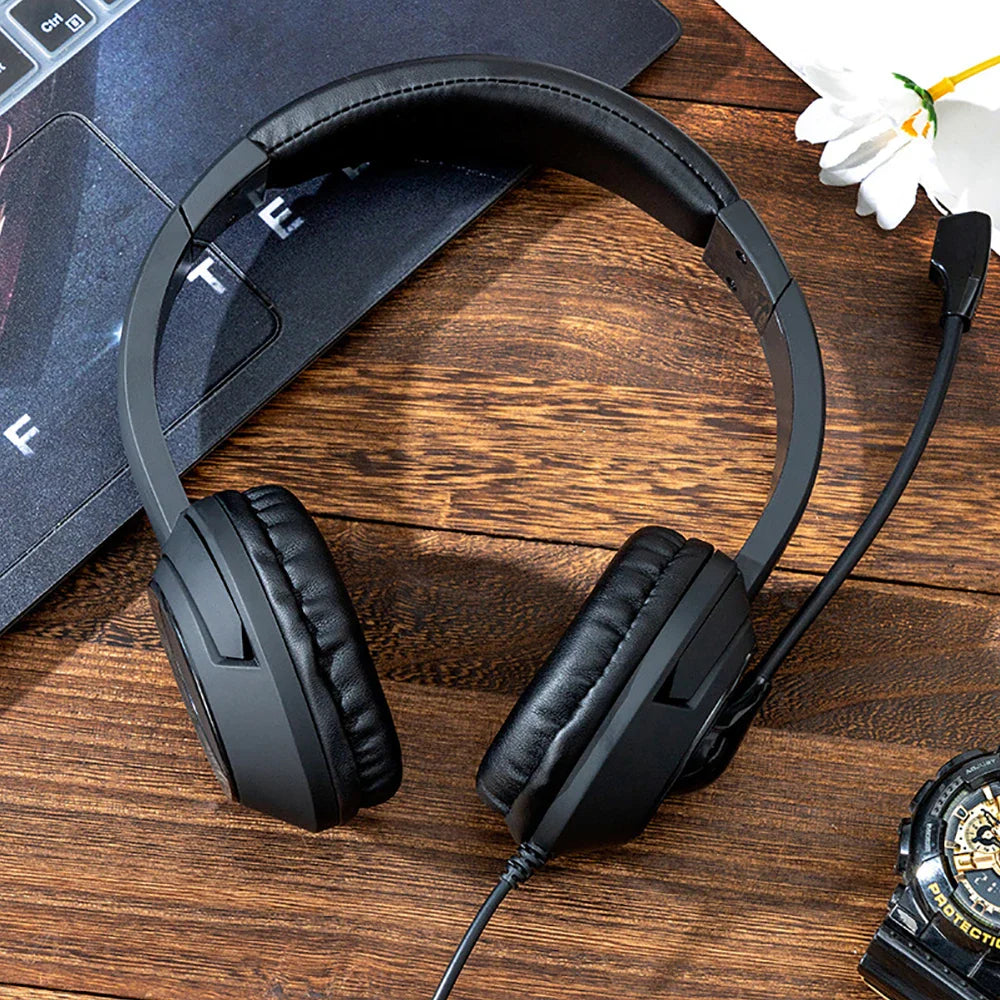 USB Headset with Mic Mute for PC 3.5mm Business Headphones with Rotatable Microphone Noise Cancelling for Call Center