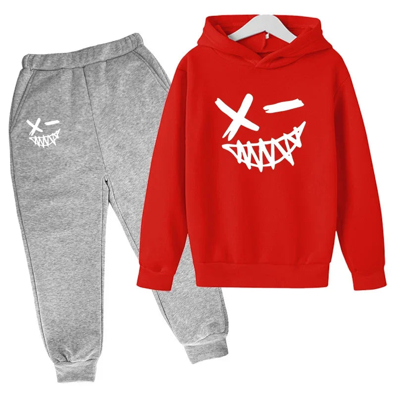 Evil Smile Printed 2024 Baby Summer Clothes for Children From 1 to 12 Years Kids Clothes Boys Child Sets Suit for Girls Boy Set