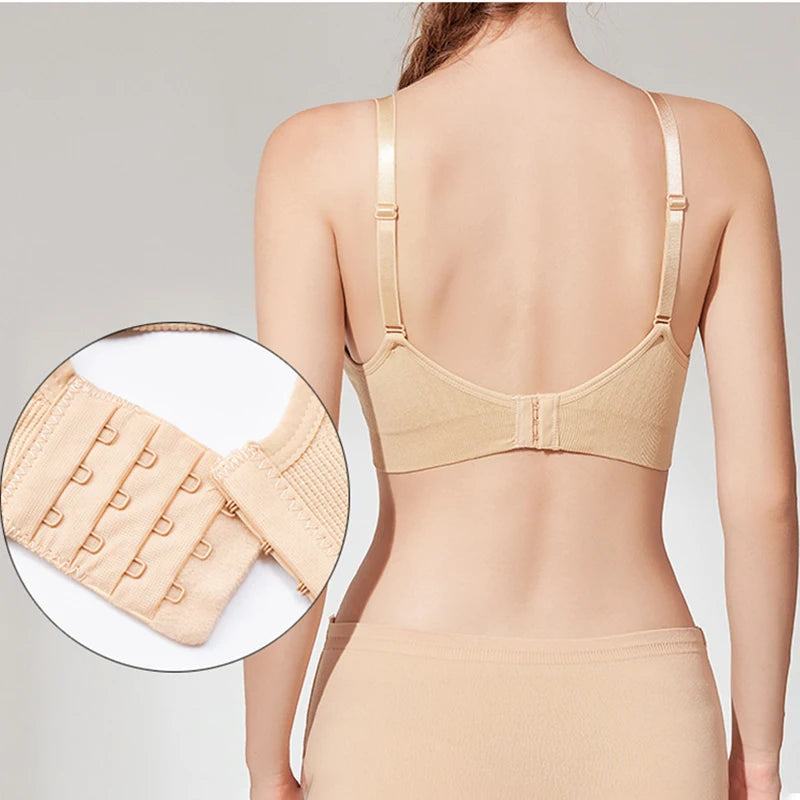Single Handed Front Buckle Nursing Bra Breathable Women Breastfeeding Underwear