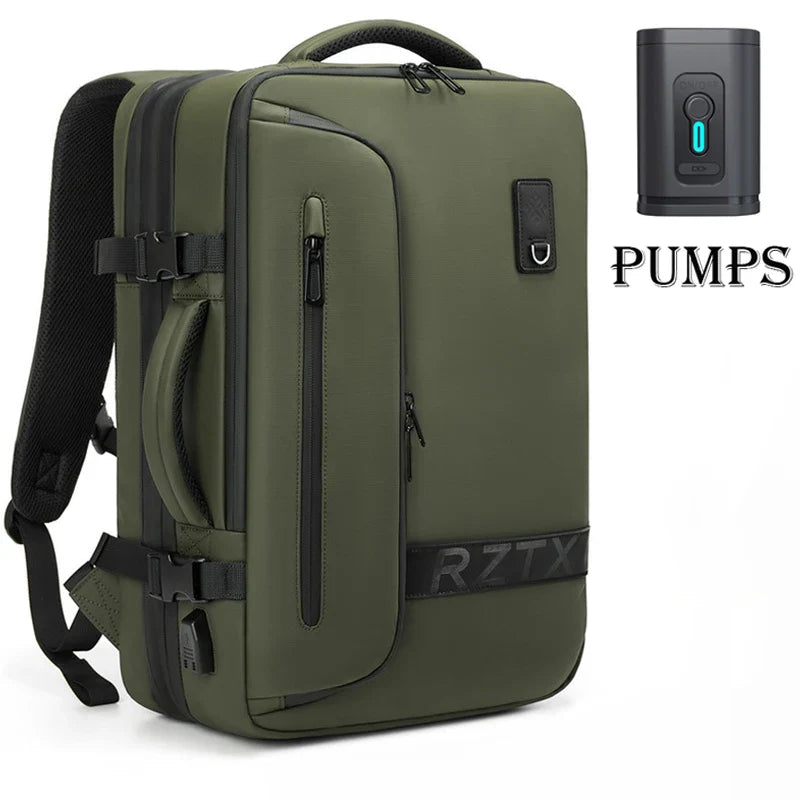 Travel Men Expanded Laptop Backpack vacuum compression hiking Backpack USB charging Business Large Capacity Backpack For Pumps