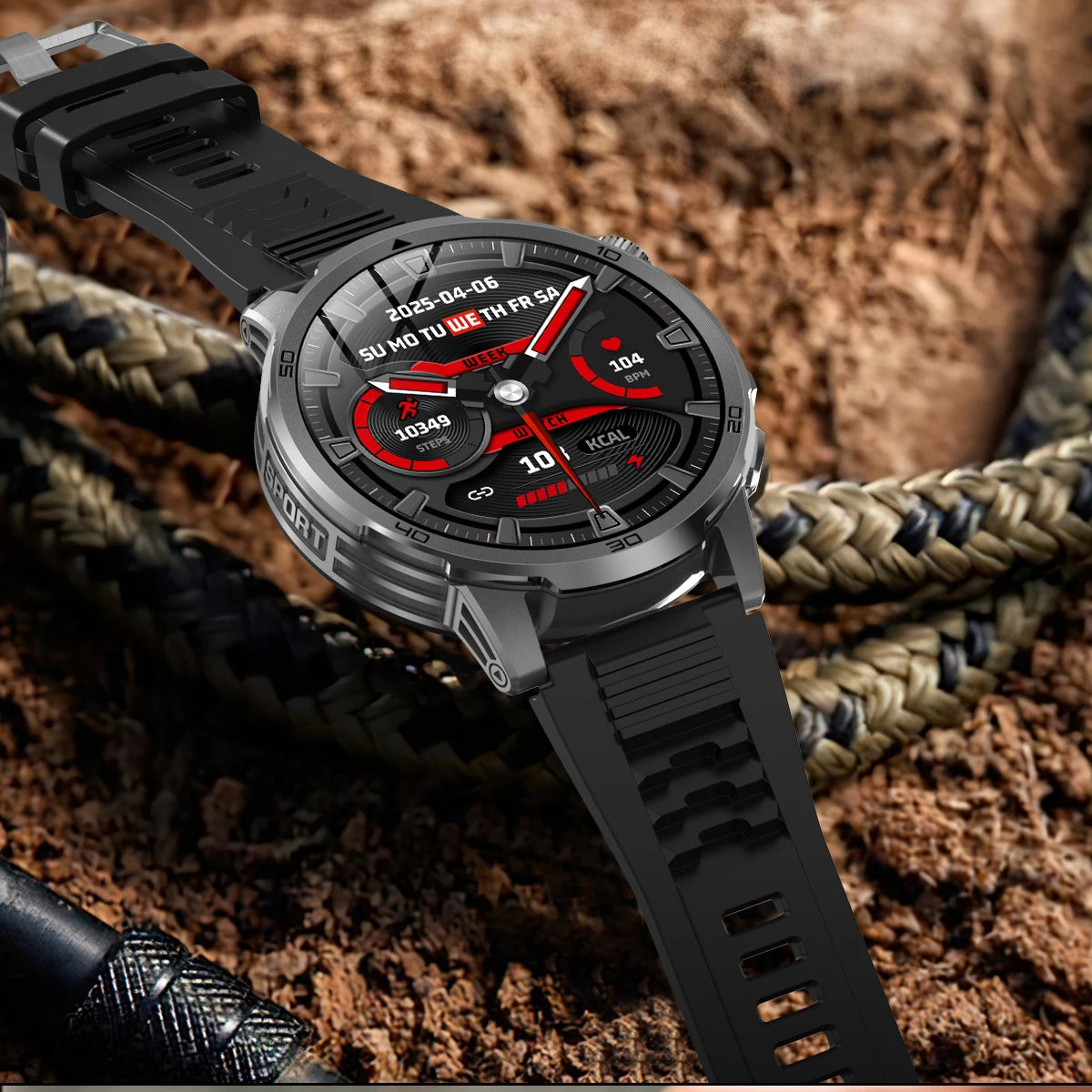 1000mAh Super Large Battery Military Smart Watch BT Call LED Flashlight SOS Alarm 5ATM Waterproof Outdoor Tactical Watches Men