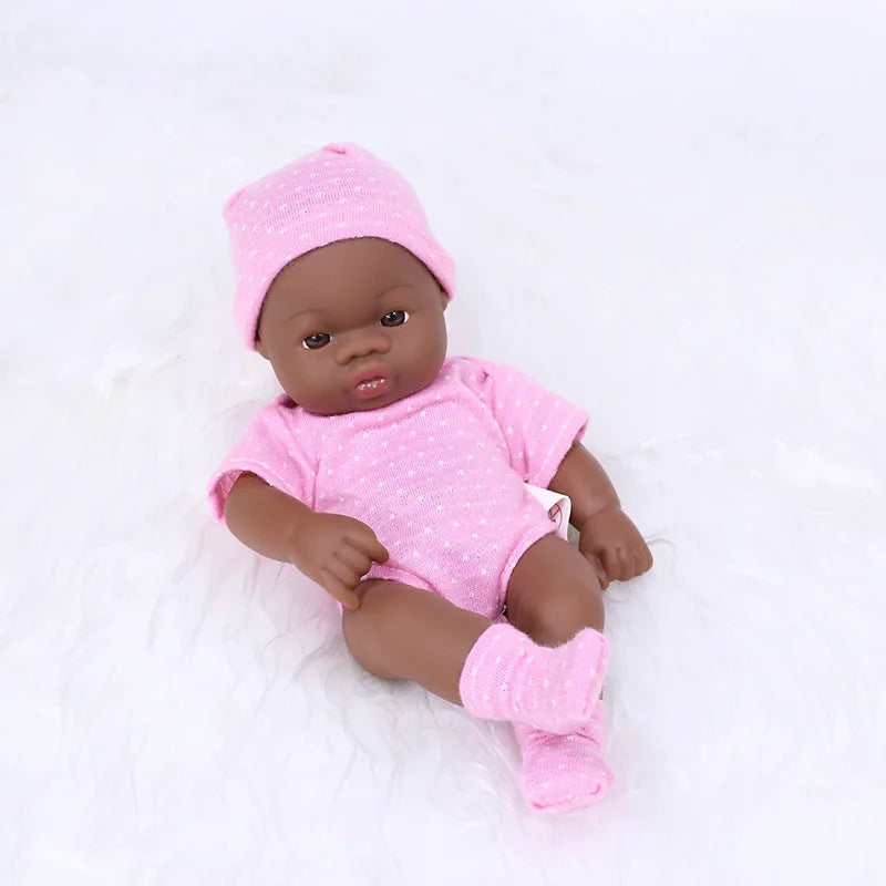 Black Reborn Dolls African Reborn Baby Doll 20cm Dolls Baby Reborn Baby Doll Toys Soft Touch High Quality Doll for Children Toys
