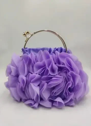 Satin Floral Bride Party Evening Clutch Bag Women Wedding Purses and Handbags