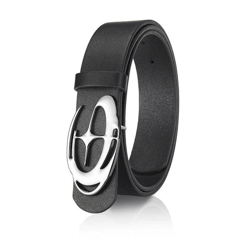 Men's Unique Design Smooth Buckle Belt Fashionable Trendy Casual Pants Accessories Simple Men's Birthday Gifts